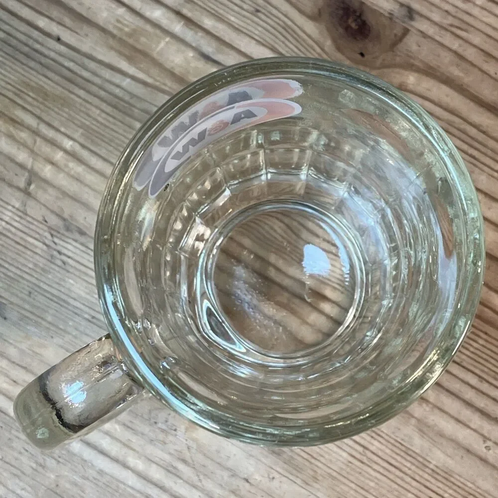 Vintage A & W Heavy Root Beer Glass Mug 6” Tall Thumbprint Pattern At Top